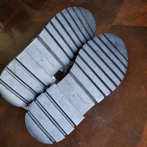 Zara Limited Edition Studded Lace Up Oxford Creepers Black Shoes Women Size 8 - Picture 11 of 15